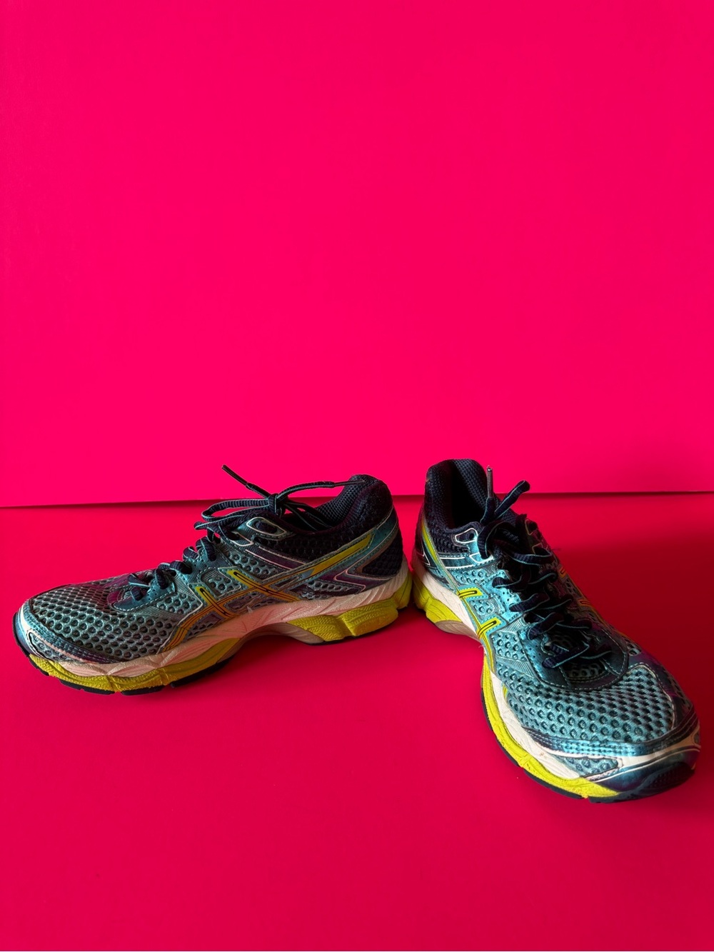 ASICS Women's Running Sneakers in Teal and Yellow Accents
